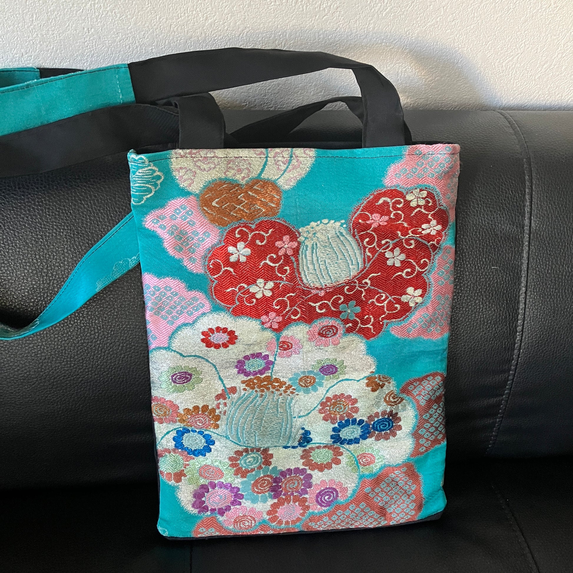 Handmade Japanese Silk Kimono Tote Bag