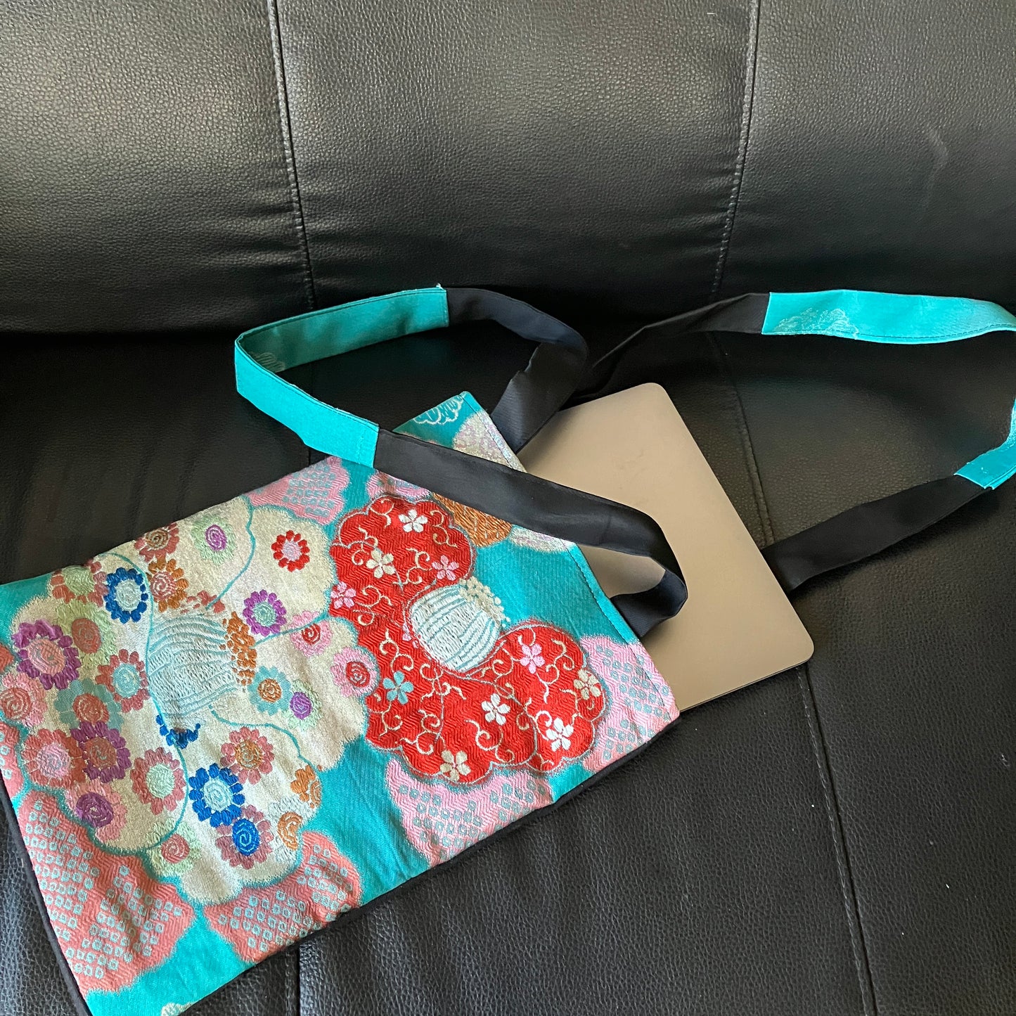 Handmade Japanese Silk Kimono Tote Bag